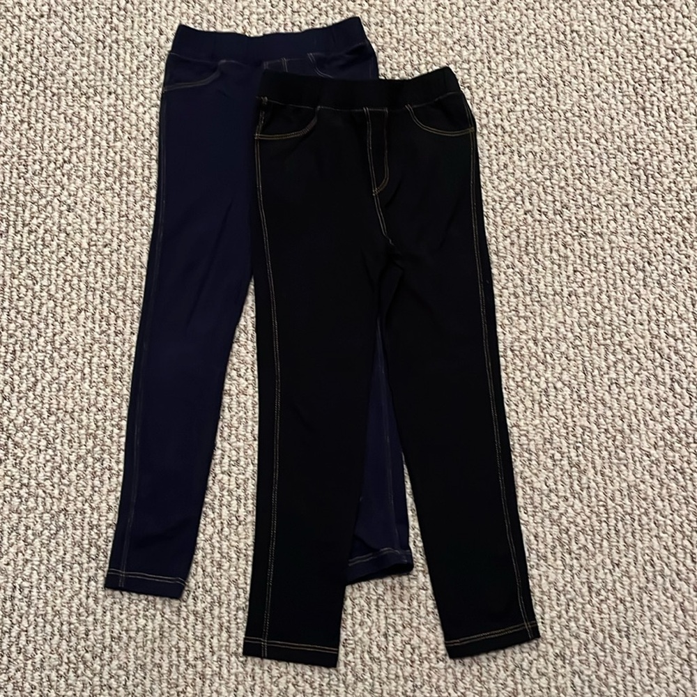 Gap Girls Size 5T Faux Denim Knit Leggings (2 pairs)